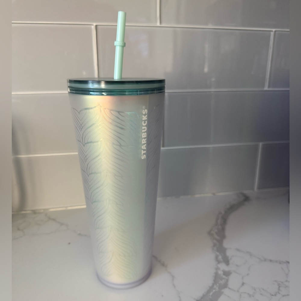 Starbucks Pearl Tumbler with Mint Straw